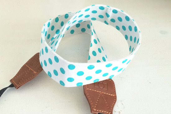 Camera strap wit met mint