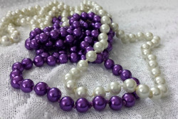 Lange parelketting paars