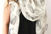 Sjaal met camera opdruk - alleen Roze nog op voorraad