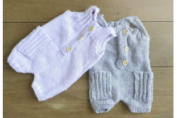 Newborn overalletje in lila of grijs