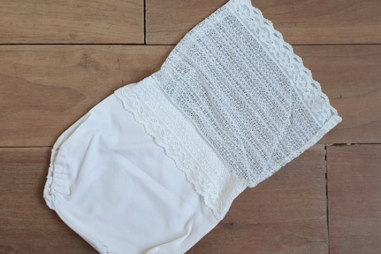 Off white strapless romper Off white strapless romper