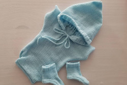 Romper blauw met capuchon (nr11)