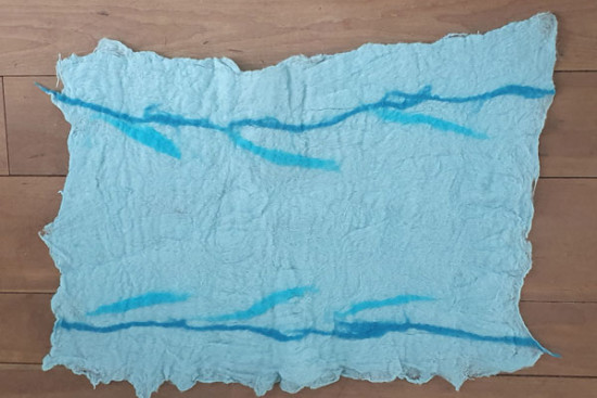 Handgevilten layer blauw