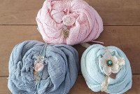 Wrap kaasdoek met haarbandje in 3 kleurtjes