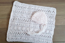 Set layer met bonnet zacht roze