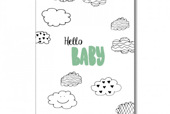 Wenskaart Hello Baby Wenskaart Hello Baby
