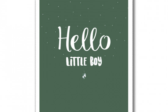 Wenskaart Hello little boy Wenskaart Hello little boy